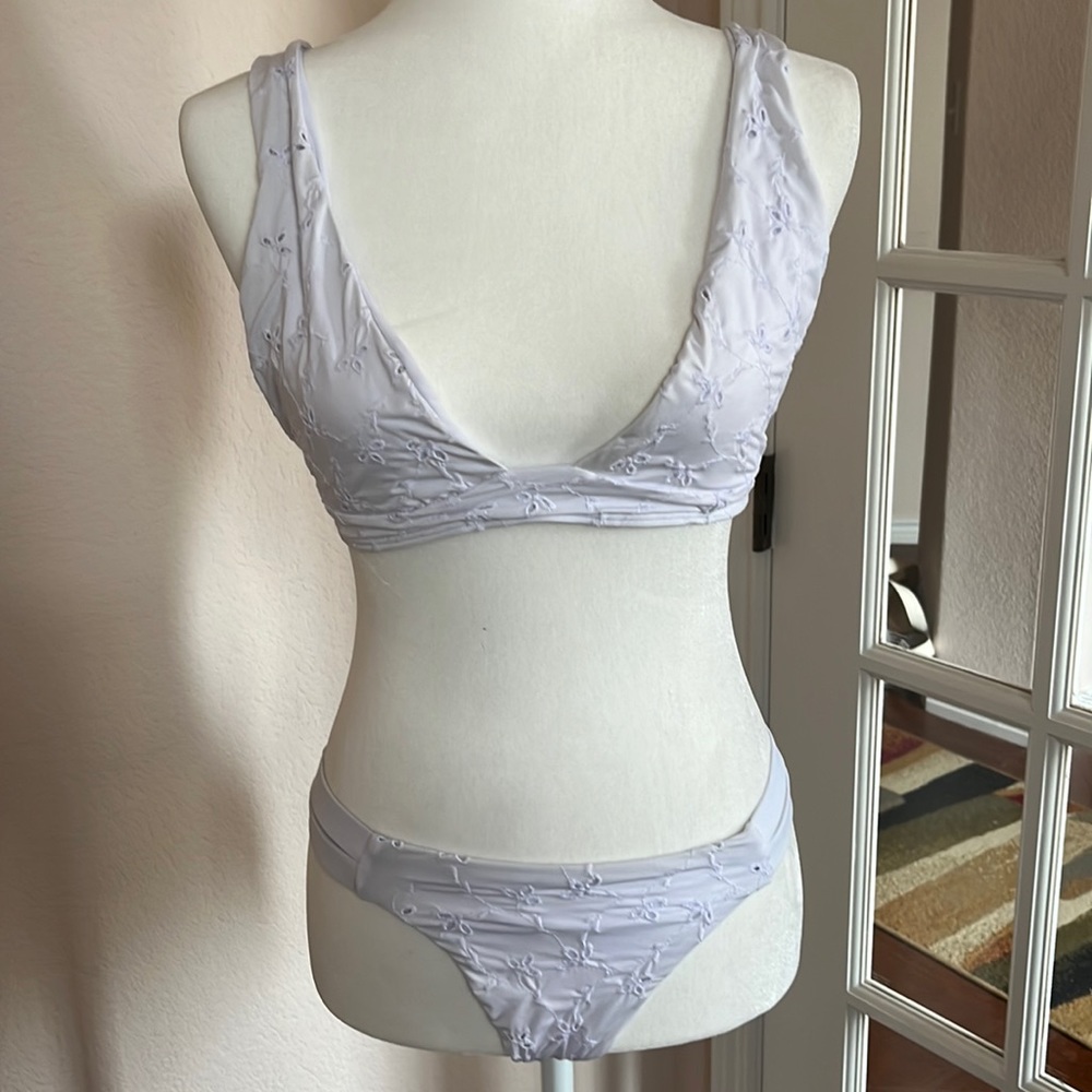 White Eyelet Brazilian Bikini